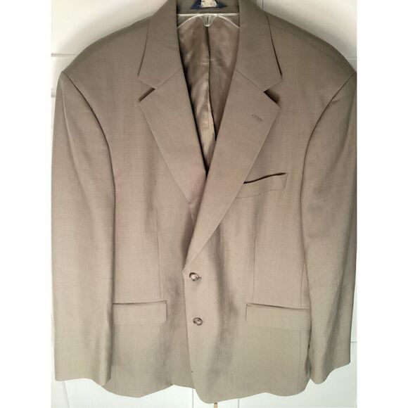 346 Brooks Brothers Stretch Wool Blend Blazer Sz 44R Suit Jacket Khaki - Picture 1 of 10